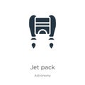 Jet pack icon vector. Trendy flat jet pack icon from astronomy collection isolated on white background. Vector illustration can be Royalty Free Stock Photo