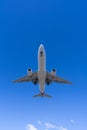Jet passenger airplane landing Royalty Free Stock Photo