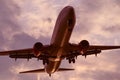 An jet passenger airplane in progress for landing. Royalty Free Stock Photo