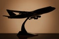 Jet Passenger`s Commercial Airplane Model in Backlight. 3d Rende