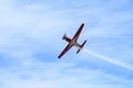 Jet plane - acrobatics on Airshow Royalty Free Stock Photo