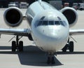 Jet plane approaching gate Royalty Free Stock Photo