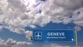 Airplane landing at Geneve