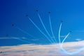 Jet Plane trail fan Royalty Free Stock Photo