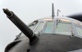 Jet plane with turbojet engines and radar antenna Royalty Free Stock Photo