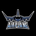 Jet plane war soldier mascot gaming logo design vector template Royalty Free Stock Photo