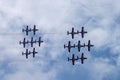 Jet planes flying in formation