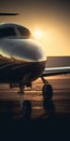 Intense Close-ups Of A Private Jet: Captivating Backlit Photography