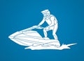 Jet ski action graphic Royalty Free Stock Photo