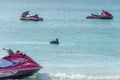 Jet Ski boat on sea wating to be navigate Royalty Free Stock Photo