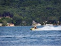 Personal Watercraft fun on Cayuga Lake during summertime Royalty Free Stock Photo