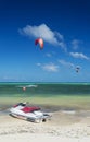 Jet ski and kite surf in bolabog beach boracay philippines Royalty Free Stock Photo