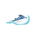 Rent jet ski wale logo summer design icon