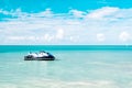 Jet Ski Moored in the Caribbean Sea Royalty Free Stock Photo