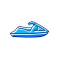 Jet ski outline icon. Maldives water transport. Exotic vacation. Tropical resort. Isolated vector stock illustration Royalty Free Stock Photo