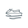 Jet ski outline icon. Monochrome simple sign from transportation collection. Jet ski icon for logo, templates, web