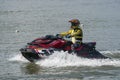 Jet ski racer drive watercraft in the lake Royalty Free Stock Photo