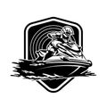 Jet ski Racing extreme sport vector illustration logo design Royalty Free Stock Photo