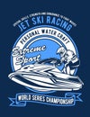 Jet ski racing extreme sport vector illustration