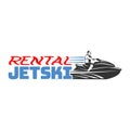 Jet Ski rental logo, badges and emblems isolated on white background.