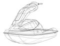 Jet ski sketch. Vector Royalty Free Stock Photo