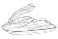 Jet ski sketch. Vector Royalty Free Stock Photo