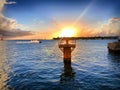 Jet ski splashing at sunset in Key West, Florida Royalty Free Stock Photo