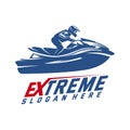 Jet Ski Sports Logo vector, Extreme Jet Ski design vector silhouette