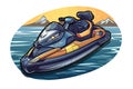 Jet Ski Sticker On Isolated Tansparent Background, Png, Logo. Generative AI Royalty Free Stock Photo