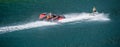 Jet ski tows banana boat