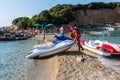 Jet ski on the Twin Islands beach in Ksamil, Albania