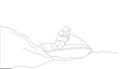 Jet ski, vector illustration ,lining draw ,profile Royalty Free Stock Photo