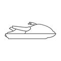 Jet ski vector outline icon. Vector illustration jetski on white background. Isolated outline illustration icon of jet