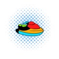 Jet ski water scooter icon, comics style Royalty Free Stock Photo