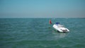 A Jet-ski waverunner parked on sea