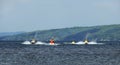 Jet skiing on Keuka Lake in the FingerLakes Royalty Free Stock Photo