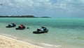 Jet skis at Long Bay Beach in Providenciales in the Turks and Caicos Islands
