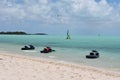 Jet skis at Long Bay Beach in Providenciales in the Turks and Caicos Islands