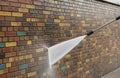 Water Cleans Colorful Brick Wall Royalty Free Stock Photo