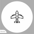 Jet vector icon sign symbol Royalty Free Stock Photo