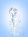 Jet of water upward stream on blue gradient background 3d Royalty Free Stock Photo