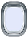 Jet window. Plane glass frame. Airplane porthole