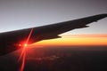 Jet Wing Silhouette at Sunrise Royalty Free Stock Photo