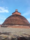 Jetavanarama Dagaba. In Sri Lanka. Anuradhapura. More than 2000 years old. White background. Badges are also good for design.