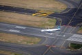 Jetblue Airbus 321 taxiing on a runway at Boston's Logan International Airport