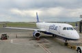 Jetblue Airways Embraer 190 at Boston Airport Royalty Free Stock Photo