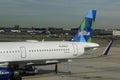 JetBlue plane on tarmac at John F Kennedy International Airport in New York