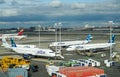 JetBlue  planes on tarmac at John F Kennedy International Airport in New York Royalty Free Stock Photo