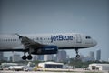 Jetblue on takeoff fort lauderdale in the background