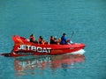 Jetboat Interlaken - Your unforgettable Lake Boat Trip on the Lake Brienz / Die unvergesslich schnelle Bootsfahrt Royalty Free Stock Photo